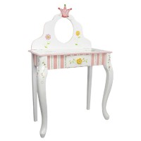 Children Bedroom Vanity Set Kids Dressing Table With Mirror