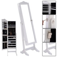 jewelry armoire wardrobe mirror display organizer cabinet with LED light