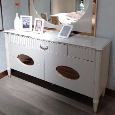 Modern fashion design luxury wooden material bedroom furniture dressing table with mirror