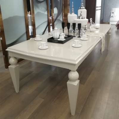 Luxury modern designs cream color wooden dining table set