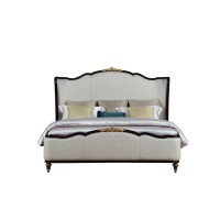 Latest New classic beech wood bed with golden leaves