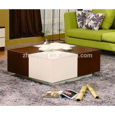 MODERN HIGH GLOSS WHITE WOOD CENTER TABLE