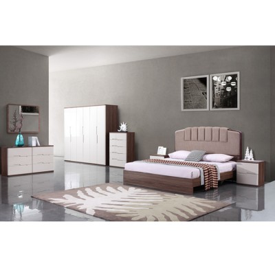 2020 New design Bedroom furniture new modern style solid wood frame MDF  luxury fabric bedroom sets