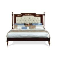 New design british antique royal classic queen size solid wood bedroom furniture with bedside table