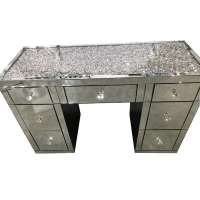 Home furniture crushed diamond mirror dressing table with drawers