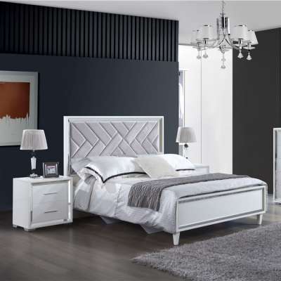 Indian furniture bedroom sets mirrored bed set sleeping simple doule bed bedroom set