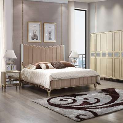 2020 New Bedroom furniture high quality leather fabric bedroom set factory wholesale price