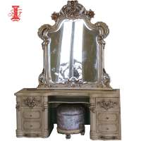 Turkish Style Mahogany Carving Hardaware Mirrored Dresser for Bedroom Furniture